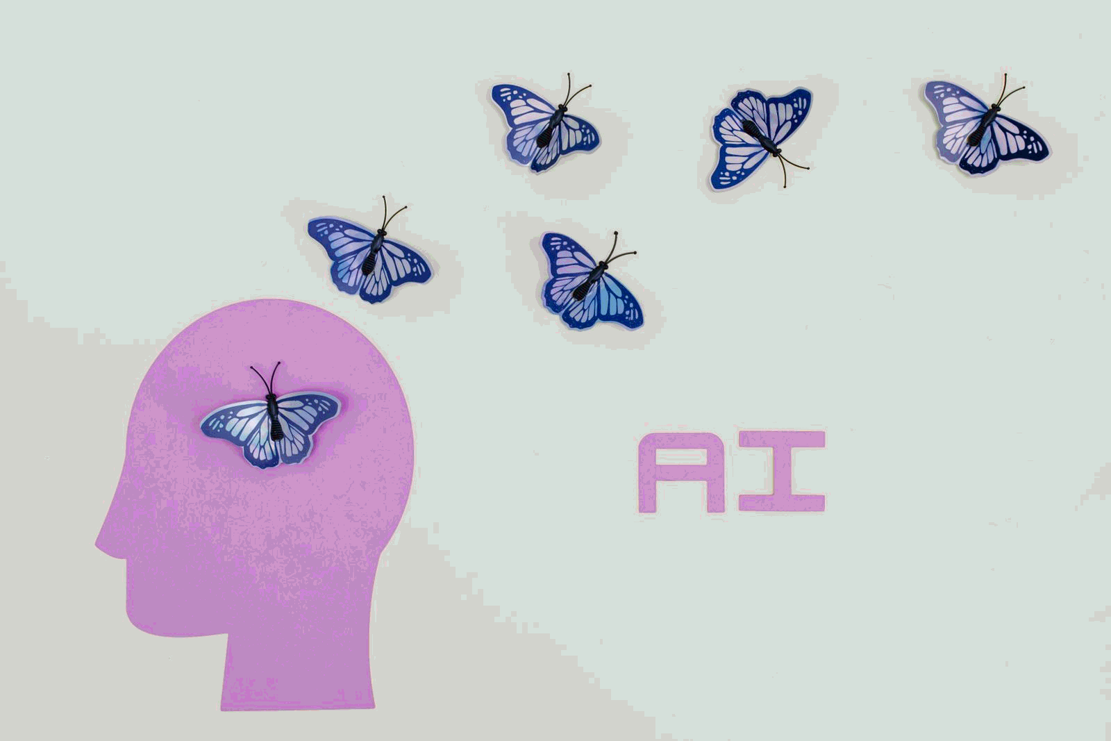 Modern AI workstation with abstract network visualization